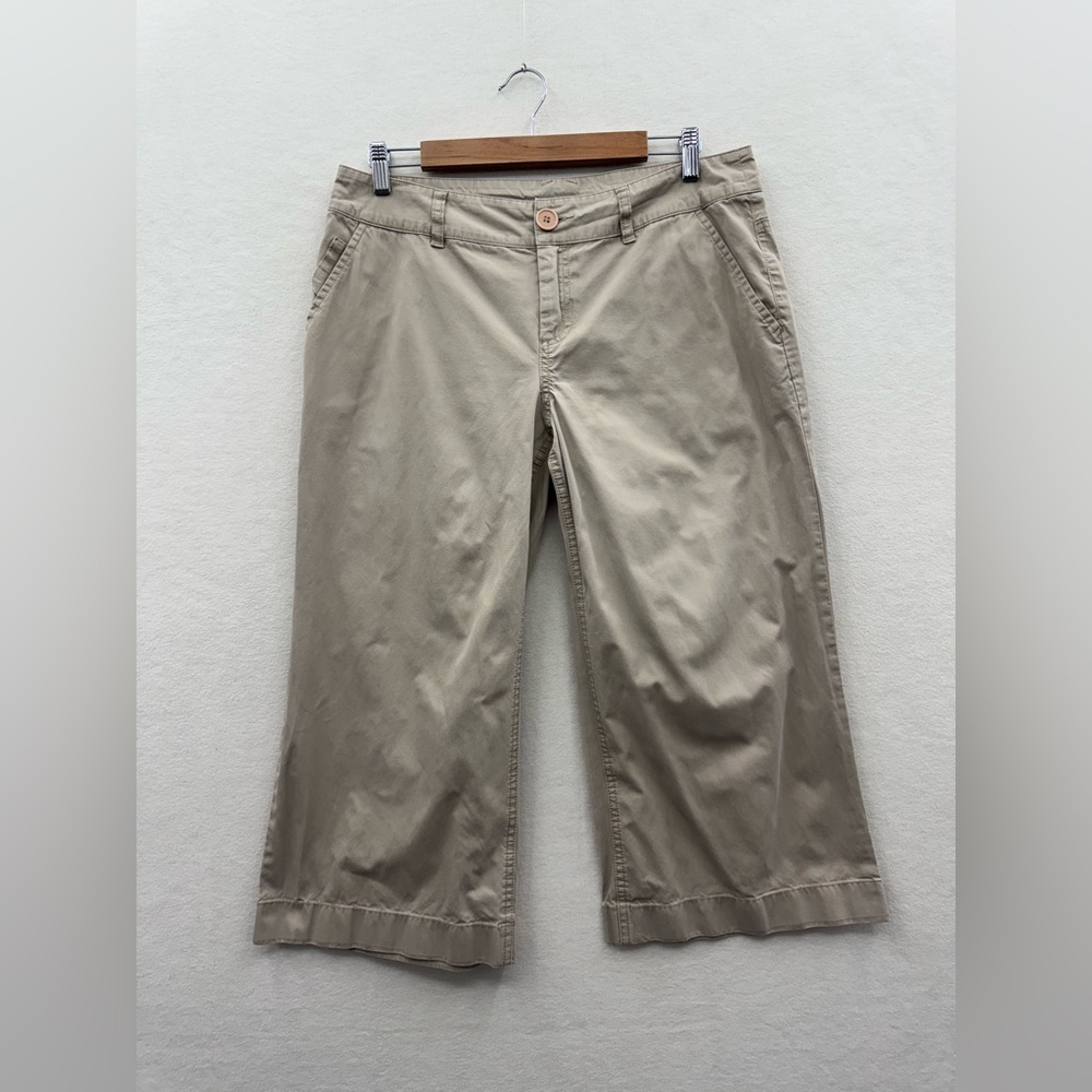 PUTUMAYO Women’s 10 Tan Wide Leg Capri Khaki Pants